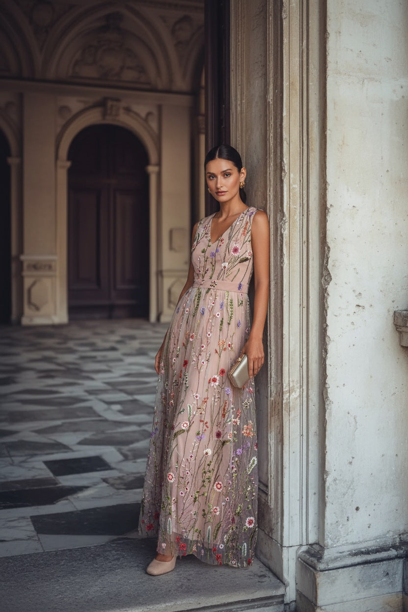 Choklate Paris Kleid Josephine Rosa aus besticktem Tüll