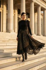 Choklate Paris asymmetrischer Leopardenrock mit Spitze Khaki