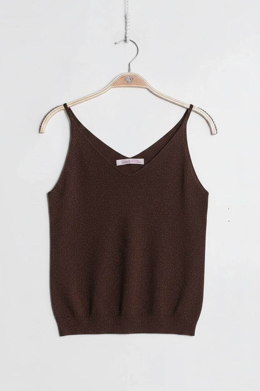Choklate Paris Lurex-Top Choco – Feinstrick mit feinem Glanz