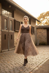 Choklate Paris Lurex-Top Choco – Feinstrick mit feinem Glanz