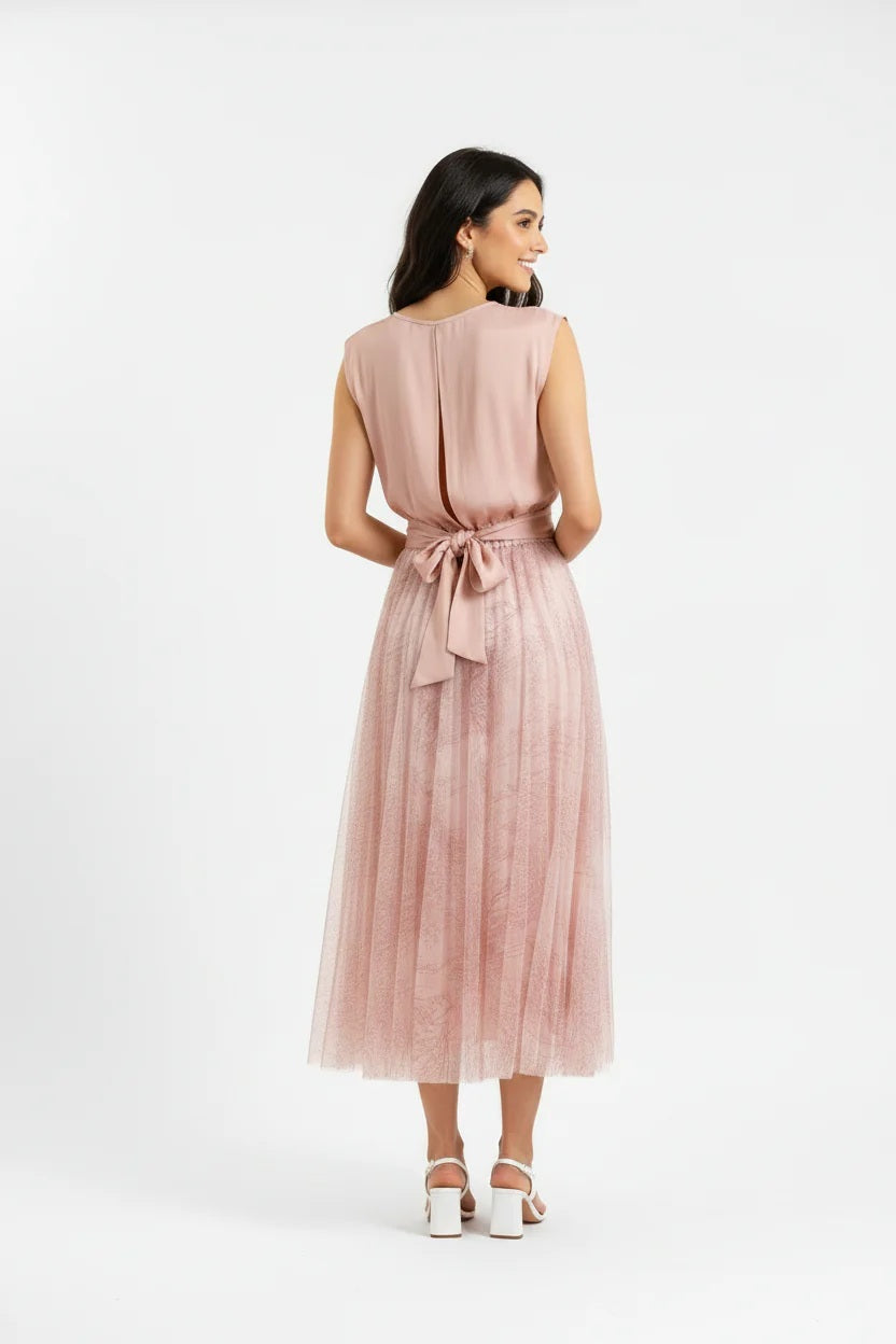 Choklate Paris Satin-Top Maguie Rosa mit Schleifenverschluss