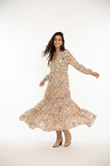 Choklate Paris Maxikleid Paisleymuster Marbella - Viskose & Seide - Rose