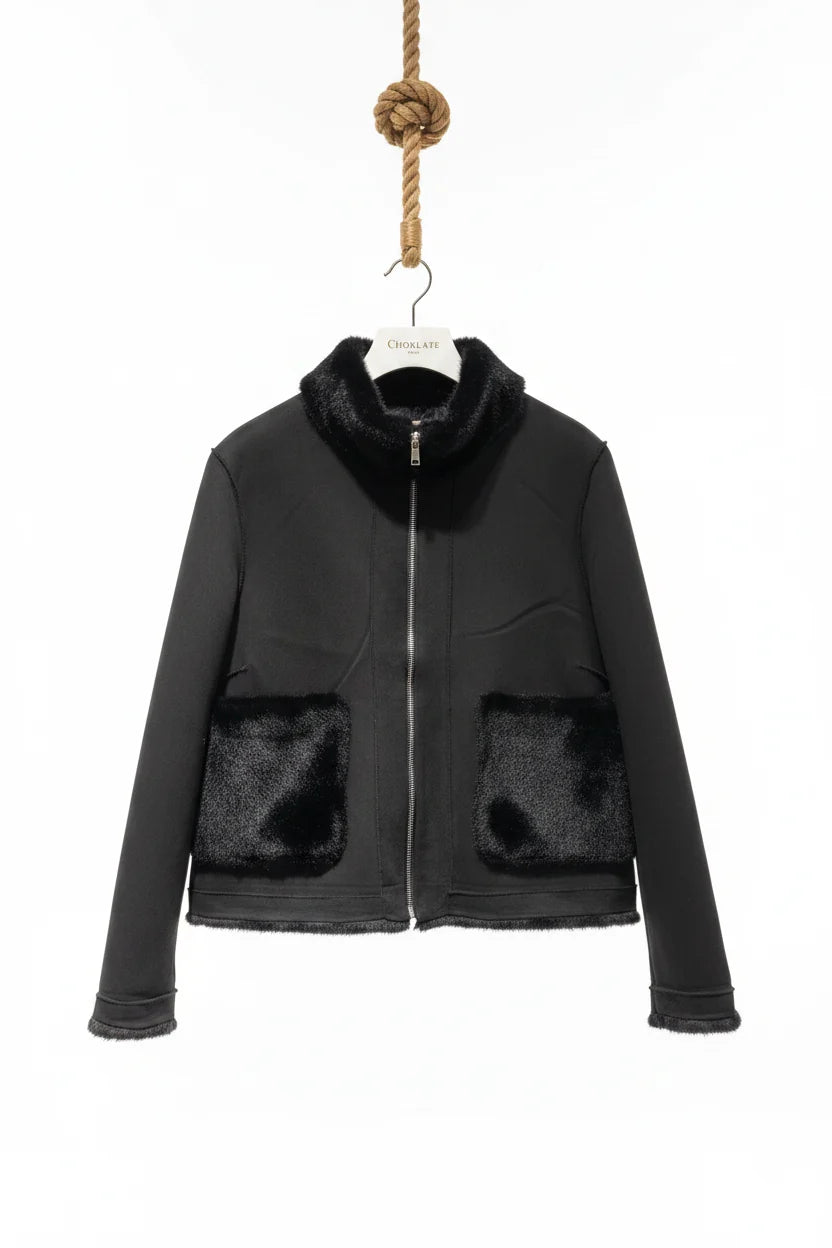 Choklate Paris Wendejacke Melbourne Kunstpelz Schwarz