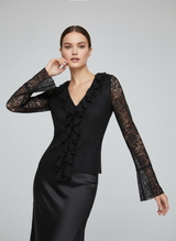 Choklate Paris Rüschenbluse - Engere Ärmel