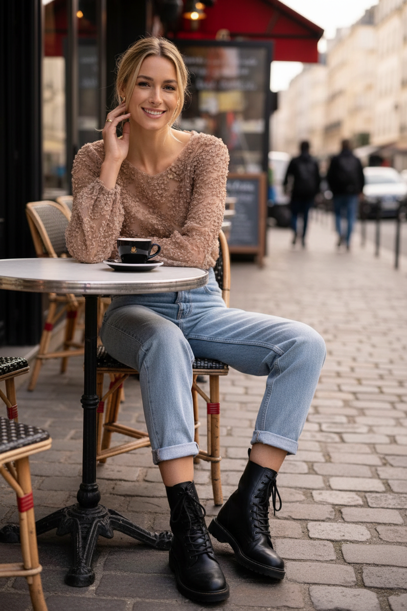 Choklate Paris Rosettenbluse - Café Streetstyle