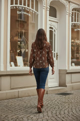 Choklate Paris Saint Tropez Choco Braune Paisleybluse aus Viskose und Seide