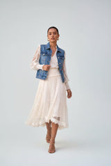 Choklate Paris Asymmetrischer Spitzenrock September Ecru - Bohemian Chic