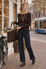 Choklate Paris leichtes Langarm-Strickshirt Choco mit Struktur