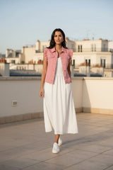 Ciminy Jeansweste "Zarina" Fuchsie mit Volants