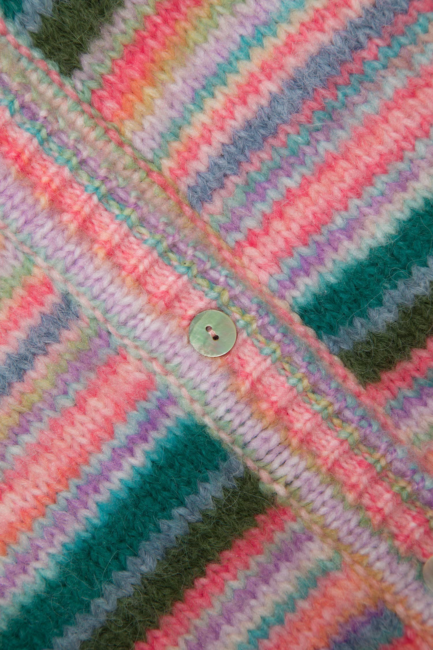 Lanidor Strickjacke Gestreift Multicolor Oversized - Knopfverschluss