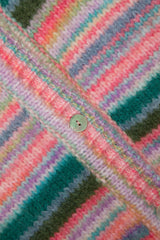 Lanidor Strickjacke Gestreift Multicolor Oversized - Knopfverschluss