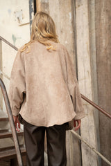Oversize-Jacke aus Wildlederimitat V369: Stone / 2S/M 2M/L