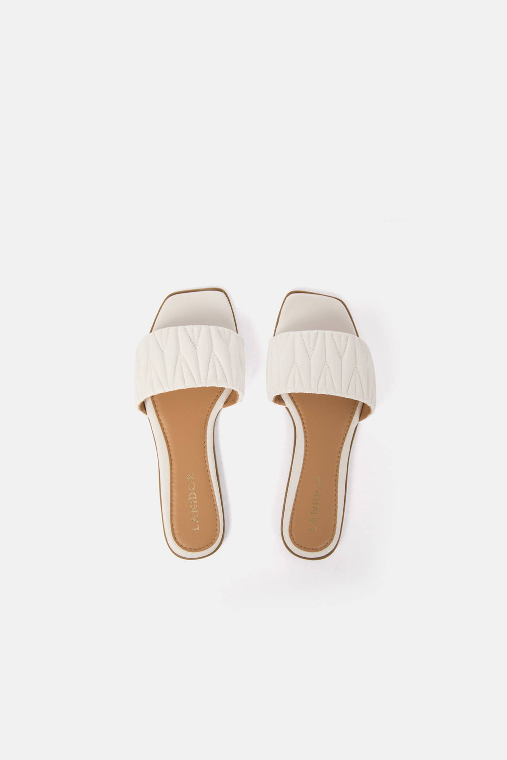 Lanidor Sandale Noelle - Weiße Sommer-Slides flach