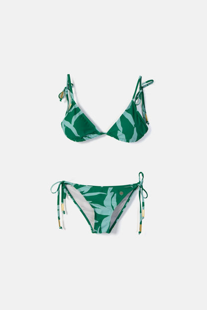 Lanidor Bikini Set - Tropisches Muster in Grün & Türkis