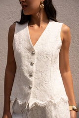 Choklate Paris Élodie Spitzen-Top - Weiß