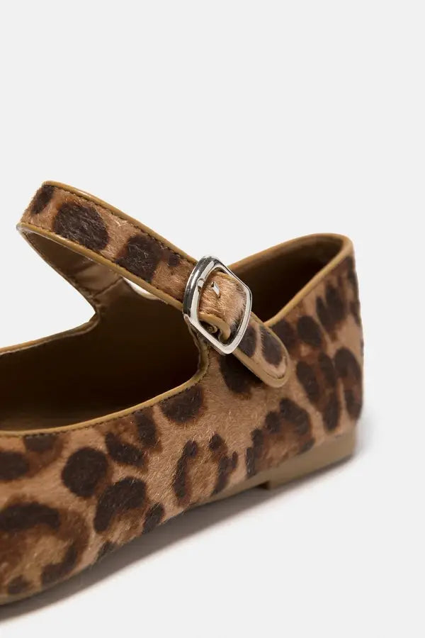 Lanidor Ballerinas Animal-Print Beige Braun | Flacher Absatz