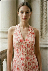 Choklate Paris Maxikleid Rouge aus Baumwolle | Florales Sommerkleid im French Style