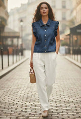 Ciminy Jeansweste Mira Jeans-Blau Baumwolle