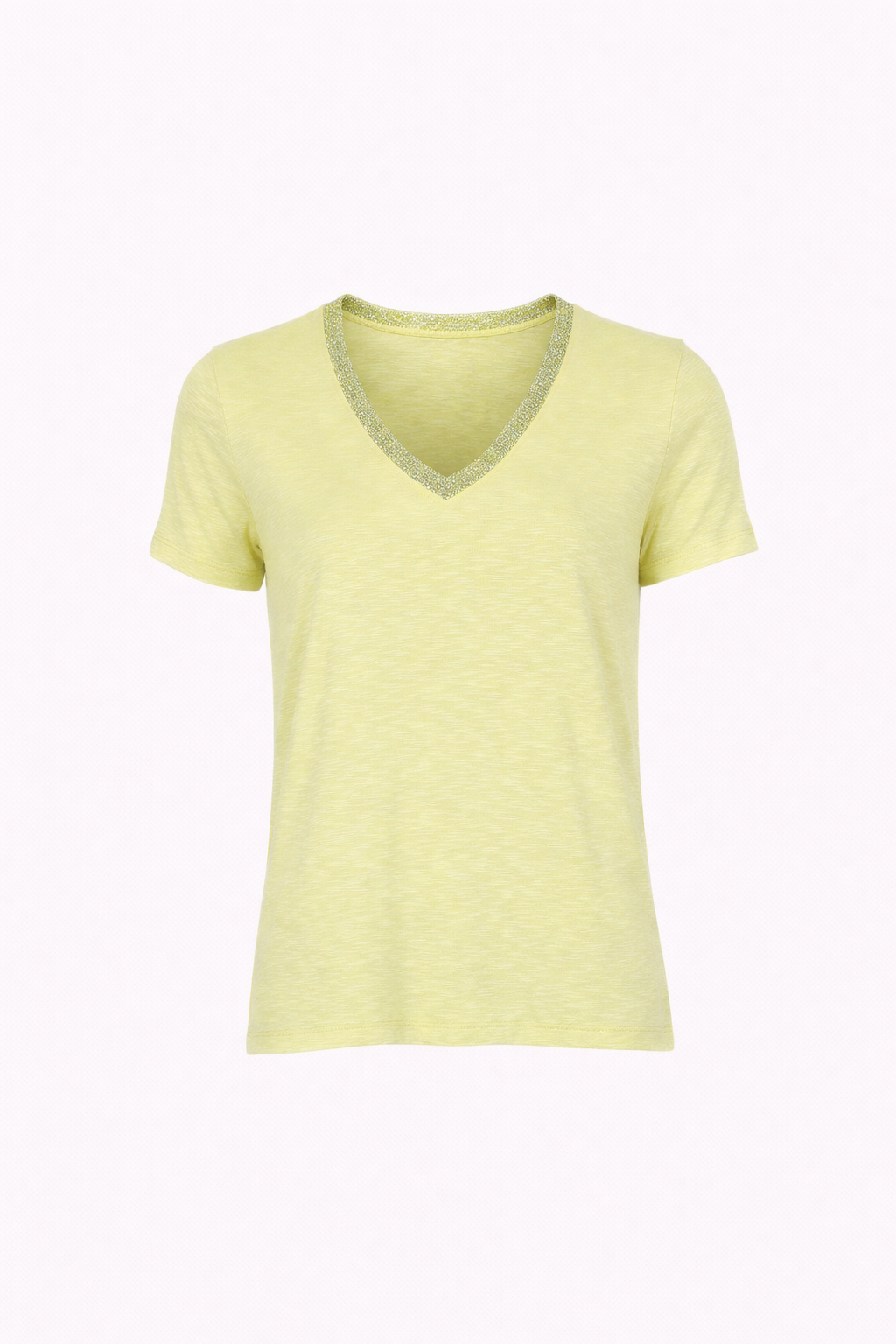 An'ge Paris T-Shirt Terry - V-Ausschnitt - Zitronen-Gelb - Viskose