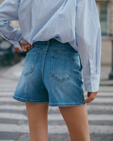 Ana & Lucy A-Linien-Shorts aus Denim "Daphia" Hellblau