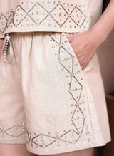 An'ge Paris Short RAMALO Beige Baumwolle Leinen