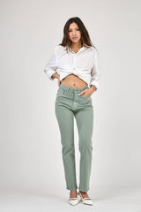 DAMENHOSE MIT GERADER BEINFORM IN FARBE - "Élodie": Crème / Standard - Gerades Bein / 1(T36) 1(T38) 1(T40) 1(T42) 1(T44)