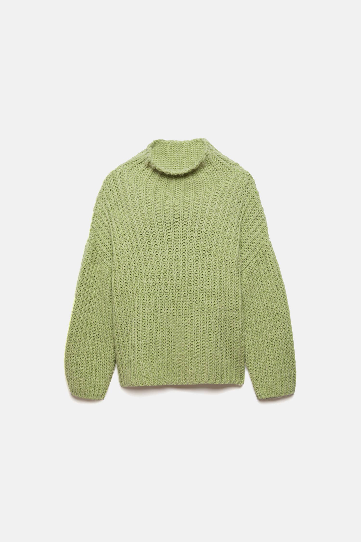 Lanidor - Kuschel-Pullover mit hohem Kragen - Grün