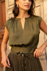 Choklate Paris - Satin - Top "Marguie" in Olive