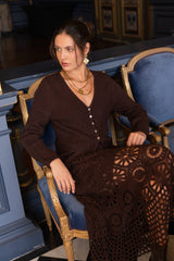 Cardigan "Mila" in Schokobraun - Choklate Paris