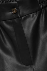 Lanidor - Schwarze Kunstlederhose mit elastischem Bund