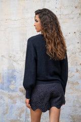 Pullover mit Wickeloptik PU50: Ecru / TU (S-L)