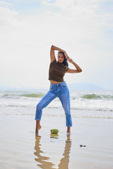 ANA & LUCY Mom-Fit Jeans „Jeanne" gewaschen - Hellblau -  Retro-Vibes