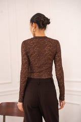 Strukturiertes Top Maeve - CK08199: Choco / 2S-2M-2L