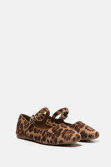 Lanidor Ballerinas Animal-Print Beige Braun | Flacher Absatz