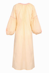 JEP Holland Maxikleid Beige Pink mit Blumenstickerei