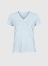 An'ge Paris T-Shirt Terry V-Ausschnitt - Himmelblau - Viskose