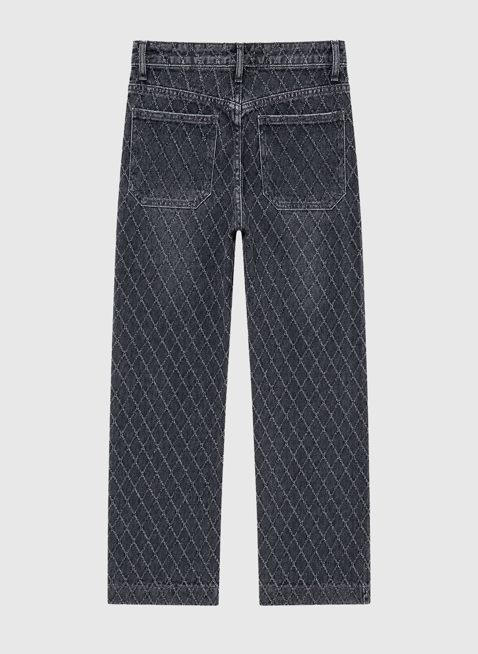 AN’GE Paris Jeans PICROISE mit Rautenmuster Dunkelgrau