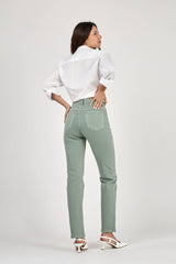 DAMENHOSE MIT GERADER BEINFORM IN FARBE - "Élodie": Crème / Standard - Gerades Bein / 1(T36) 1(T38) 1(T40) 1(T42) 1(T44)