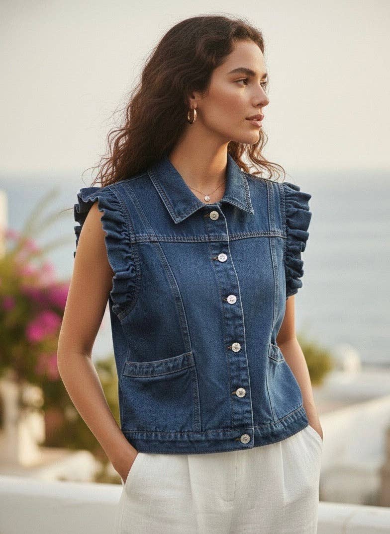Ciminy Jeansweste Mira Jeans-Blau Baumwolle