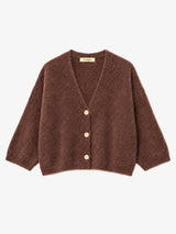 TAMBA Cardigan aus Baby-Alpaka-Mix mit 4/5-Arm in Kakao