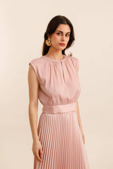 Choklate Paris Satin-Top Maguie Rosa mit Schleifenverschluss