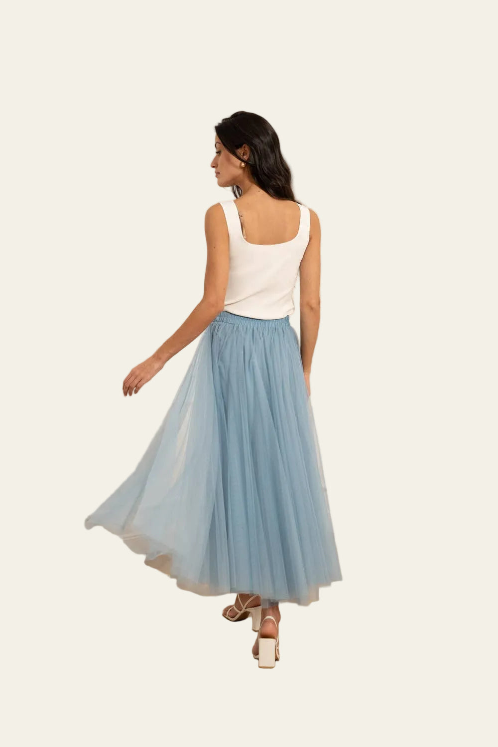 Choklate Paris Aria langer Tüllrock mit elastischem Bund - Hellblau