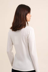 Choklate Paris feiner V-Ausschnitt Pullover aus Tencel und Lurex Creme