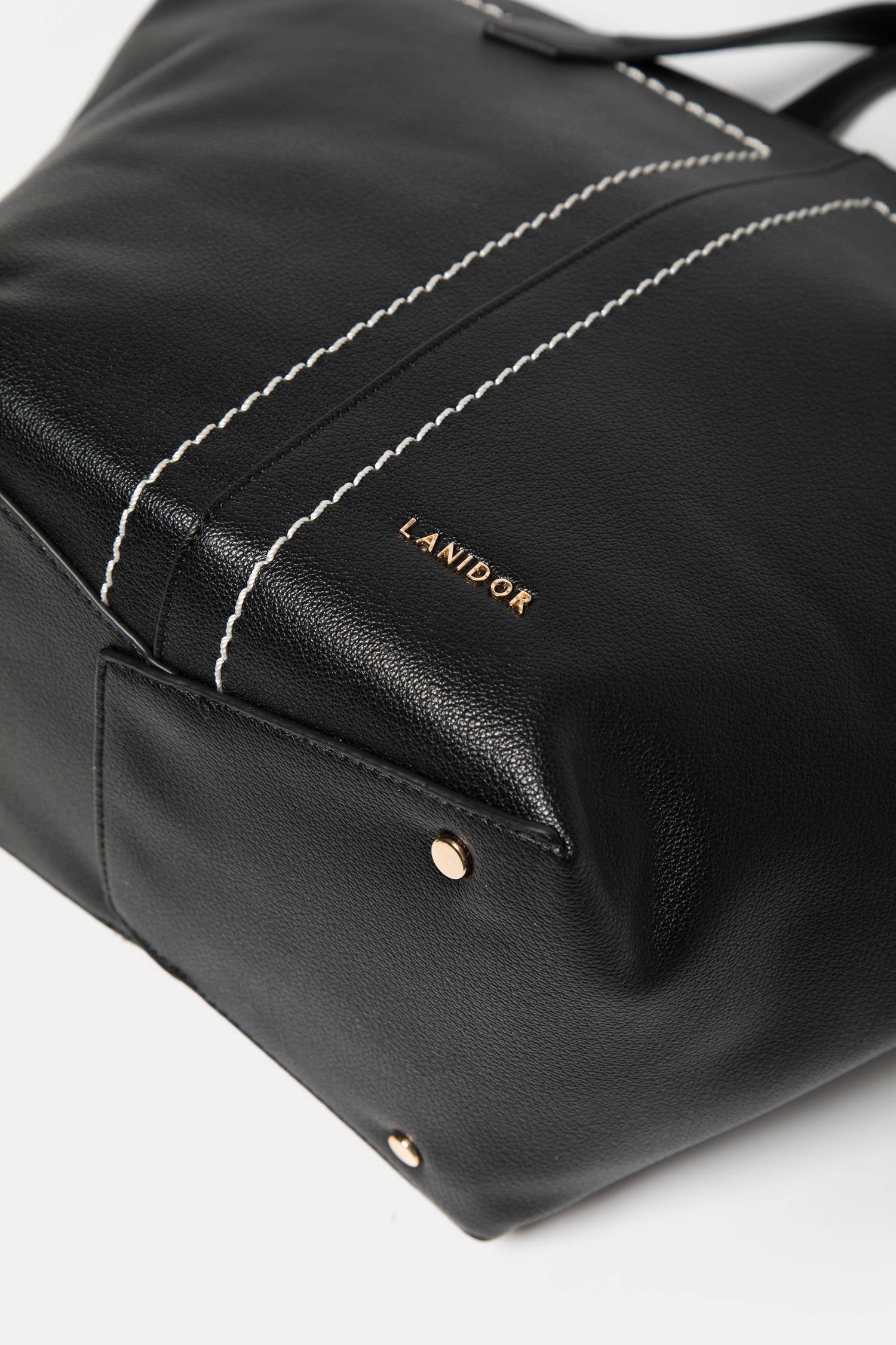 Lanidor - Handtsche - Schwarz mit Kontrastnähten