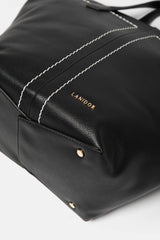 Lanidor - Handtsche - Schwarz mit Kontrastnähten