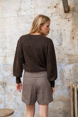 Pullover mit Wickeloptik PU50: Ecru / TU (S-L)