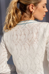 Choklate Paris aus Spitze mit Jeansbesätzen Weiß Kurz