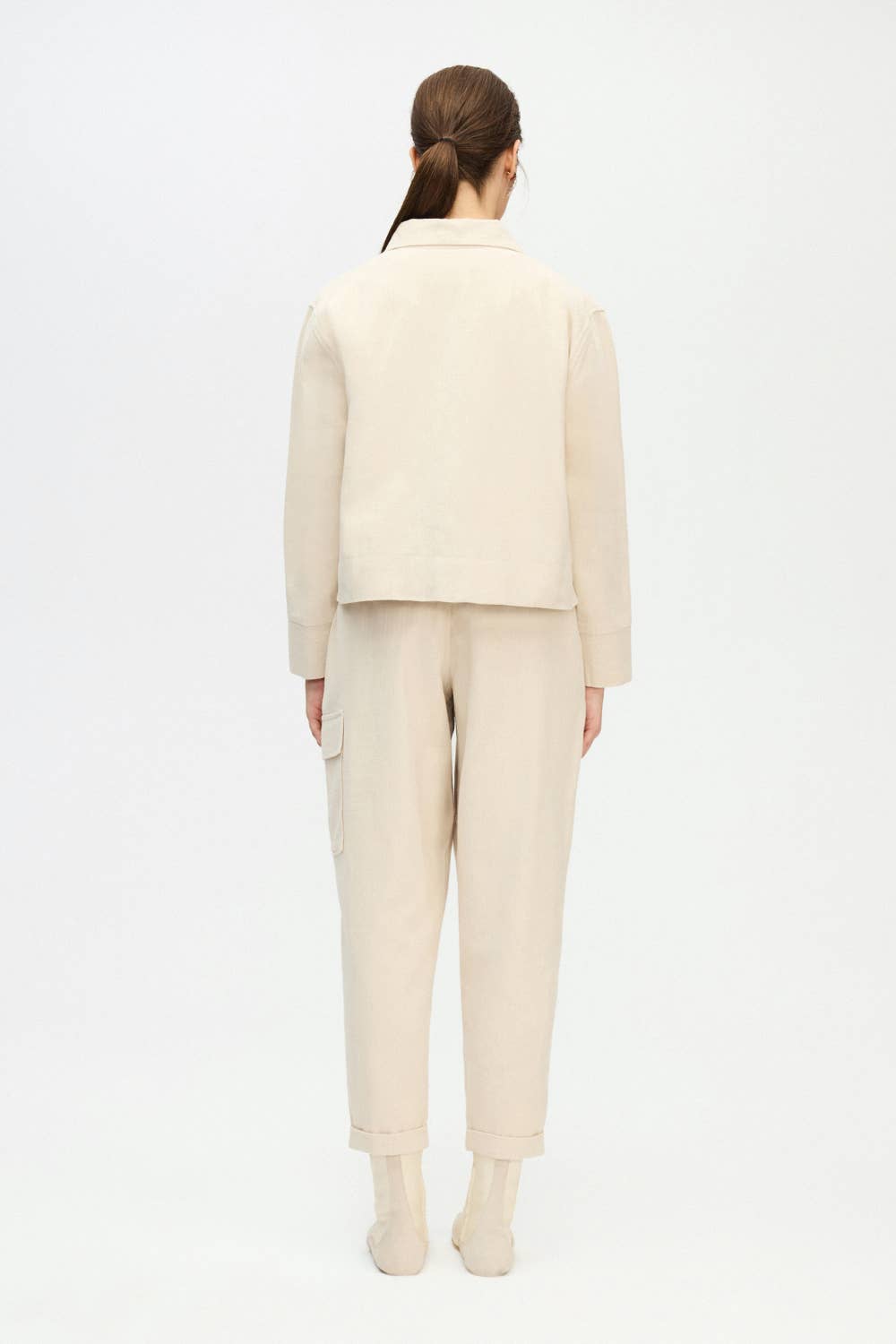 Fulmarix Cargohose mit Fischgrätmuster Beige