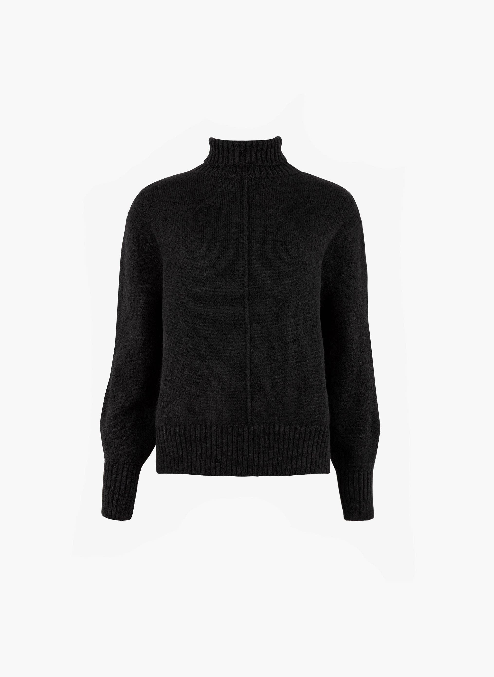 An'ge Paris Pullover Lipy in Schwarz - Weicher Strickpullover mit Rollkragen