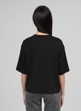 An´ge Paris - T-Shirt aus leichten Sweatmaterial in Schwarz "Amarina"